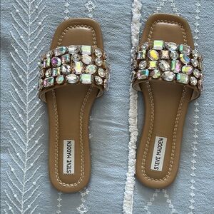 Steve Madden Tan Embellished Sandals